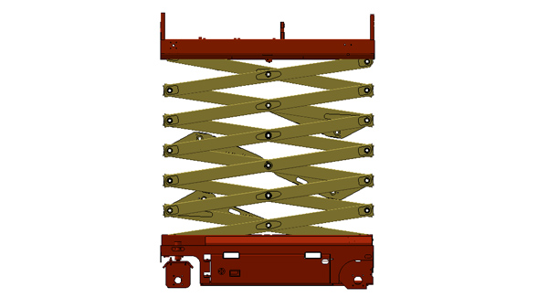 Welded structural parts of lifting machine scissors