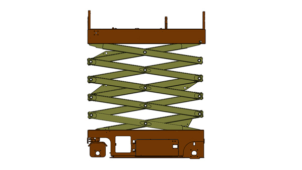 Welded structural parts of lifting machine platform